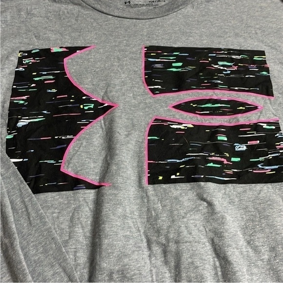 size large UNDER ARMOUR long sleeve gray graphic tee - Picture 2 of 6